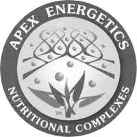 Apex Energetics nutritional complexes logo with abstract tree and leaf design.